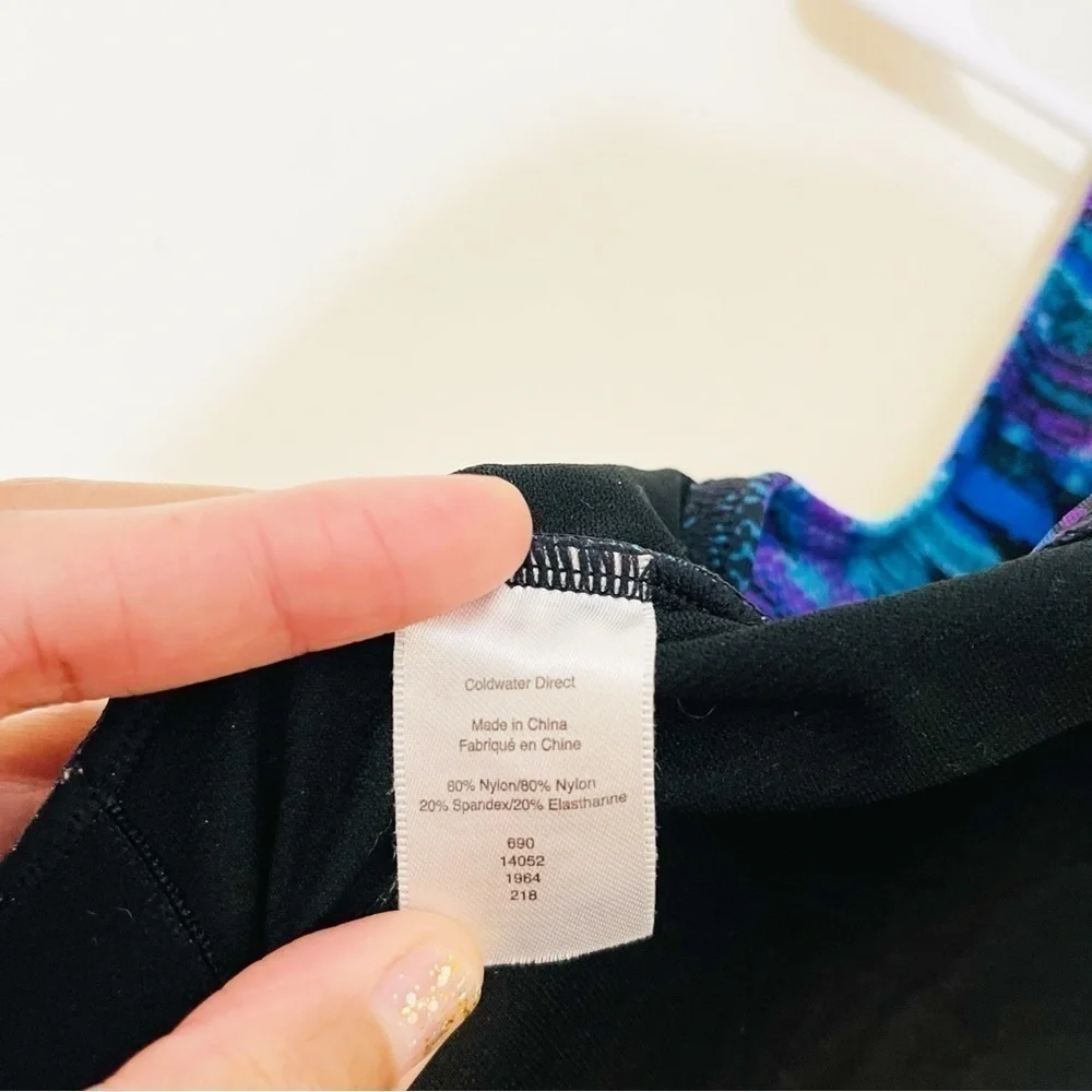 Coldwater Creek One Piece Swimwear Women Size 12 Blue/Black